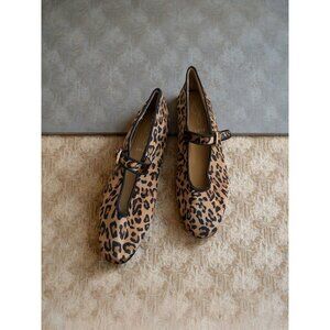 JOIE Animal Print Dea Mary Jane Flats Size 7